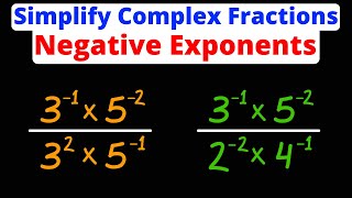 Simplify Complex Fractions with Negative Exponents | Eat Pi