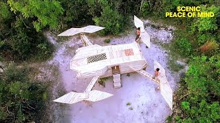 82 DAYS BUILD A DRONE-SHAPED SURVIVE HOME #artwork #forest #building #survival #youtubevideo #viral