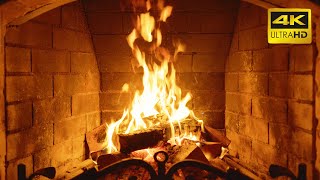 🔥 Relaxing FIREPLACE (10 Hours) with Burning Logs and Crackling Fire Sounds for Stress Relief 4K UHD