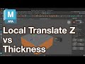 Extrude Local Translate Z vs Thickness - Maya Tutorial