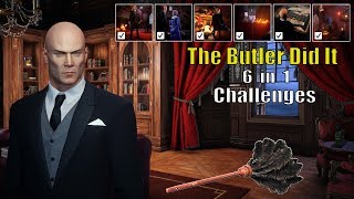 HITMAN 2 - The Butler Did It Challenge Pack STEALTH Walkthrough - 6 Challenges in 1 | Isle of Sgail