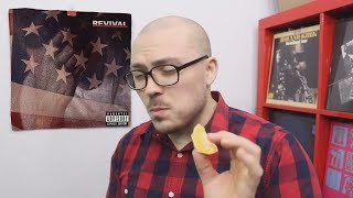 theneedledrop reviews eminem's new album but he doesn't and just eats an orange