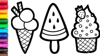 How to Draw Cute Ice Cream Cone | How to Draw Cute Ice Cream with Love Heart