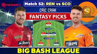 🔴Live Big Bash League 2022: THU vs REN Dream11 Team |Perth Scorchers vs Melbourne Renegades BBL 2022