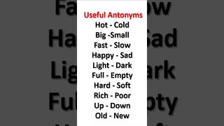 Daily useful Antonyms #englishgrammar #spokenenglish #eslteaching #english #shortsfeed #shorts