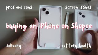 reality on buying APPLE IPHONE 13 on SHOPEE, pros and cons, unboxing + quick review 2024