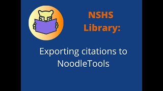 Exporting database citations to NoodleTools