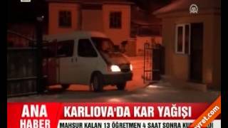 Karlıova'da kar yağışı