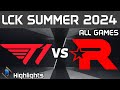 T1 vs KT Highlights ALL GAMES LCK Summer 2024 T1 vs KT Rolster by Onivia