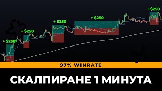 Невероятна стратегия за търговия с 1-минутно скалпиране (97% печалба) 🤑🤑