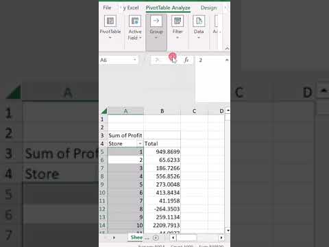 GROUP NUMBERS IN PIVOT TABLE #viral #shortvideo #subscribe #shorts #short #youtubeshorts #video #tip