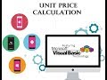 Visual Basic Programming Tutorial with code - Unit Price calculation