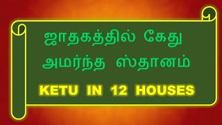 ஜாதகத்தில் கேது அமர்ந்த ஸ்தானம் / ketu in 12 houses VIDEO