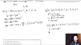 A Level Maths Tuition Lesson 22 Mechanics: SUVAT Exam Practice!