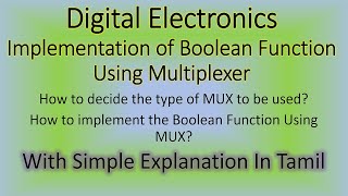 Digital Electronics -Implementation of Boolean Function Using Multiplexer (In Tamil)