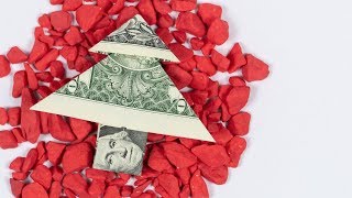 Money origami Christmas tree 🎄 Making a Dollar Christmas tree