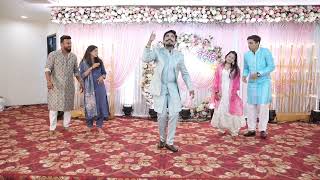 Shreyas and Vaidehi Ring Ceremony dance.| aya he raja, kali bindi, surname song| #marathiwedding