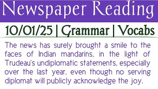 10/01/25 Newspaper Reading | Newspaper Reading | English Reading | English Story | The Hindu Today