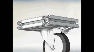 How to connect Castor wheels to T-slot Aluminium profile