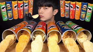 EATING PRINGLES 6 FLAVOURS CRUNCHY Chips EATING SOUNDS Mukbang ASMR