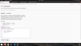 String 1 without2 Javascript solution