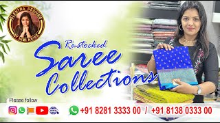 Re-stocked Sarees #elentra #elentradesigns #sarees #womensclothing #viralvideo #whatsapporder