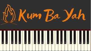 Easy Piano Tutorial: Kum Ba Yah with chords free sheet music