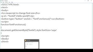 Change font size of html element using JAVASCRIPT