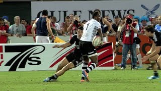 Pio Tuwai's incredible pass for Fiji try v All Blacks Sevens
