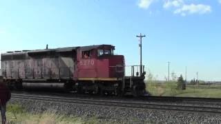 CN 5270 \u0026 GTW 5933 Leads A Transfer Work Job Backing Up West At Clover Bar AB