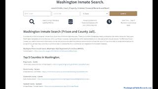 Washington Inmate Search (Lookup Jail Roster and WADOC Prison Records By Name).