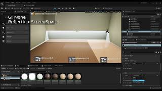 [実験] UE5: Lumen下のフローリングのRoughness値と建築化照明との関係性