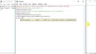 python program to find occurences of substring in given string