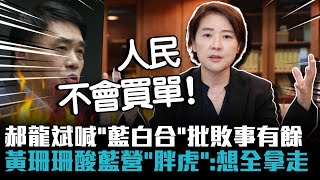 郝龍斌喊「藍白合」批敗事有餘 黃珊珊酸國民黨「胖虎」：想全拿走【CNEWS】