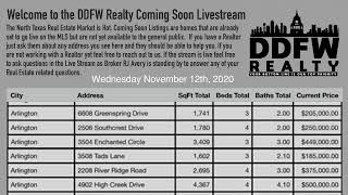 DDFW Realty's Coming Soon Livestream | 11.12.20