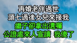 再婚老伴過世，頭七過後女兒來接我，繼子卻拿出遺囑，公證處來人宣讀 我傻了#深夜淺讀 #為人處世 #生活經驗 #情感故事