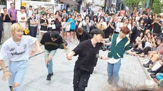 [STREET ARTIST] ABLUE, KPOP BOYGROUP. HONGDAE BUSKING. 230702.