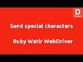Send special characters Keys Watir WebDriver