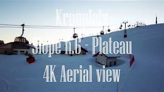 Kronplatz - slope n. 6 Plateau for beginners - ski lift Olang - 4k Drone view