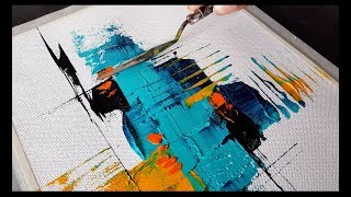 Abstract painting / Easy to create / Palette knife technique in acrylics / Demonstration