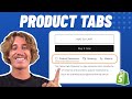 Add Product Tabs to Shopify in 2024 | Dawn Theme