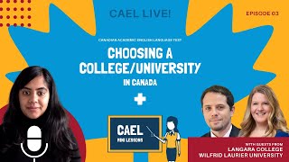 CAEL Live! - Choosing a college/university in Canada - S1 E3