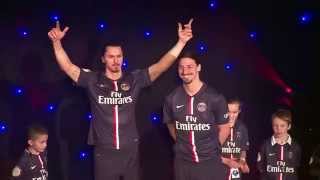 PSG striker Zlatan Ibrahimovic unveils his waxwork model in Paris