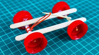 How To Make a Mini Rubber Band Car (SIMPLE CAR TOY)