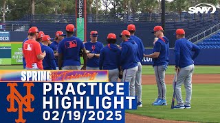 Pete Alonso, Mark Vientos, and Jett Williams workout at Mets practice | SNY