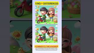 Find the 6 Differences in 10 seconds brain challenge #shorts #brainteasers #trending