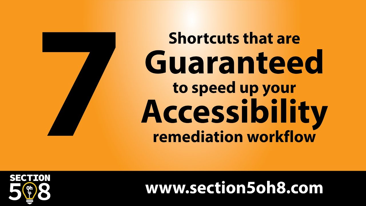 7 Accessibility Remediation Keyboard Shortcuts - YouTube