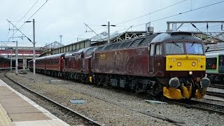 WCRC 47760 \u0026 37518 departing Crewe on 5V42 Carnforth to Southall 29/3/2016