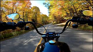 ASMR Motorcycle Ride. Raw Sound. Fall Colors Of Muskoka