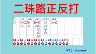 332 百家乐 二珠路正反打，正打和反打各执行一次。   微信 withinweek     Tg  https://t.me/bankplaygame